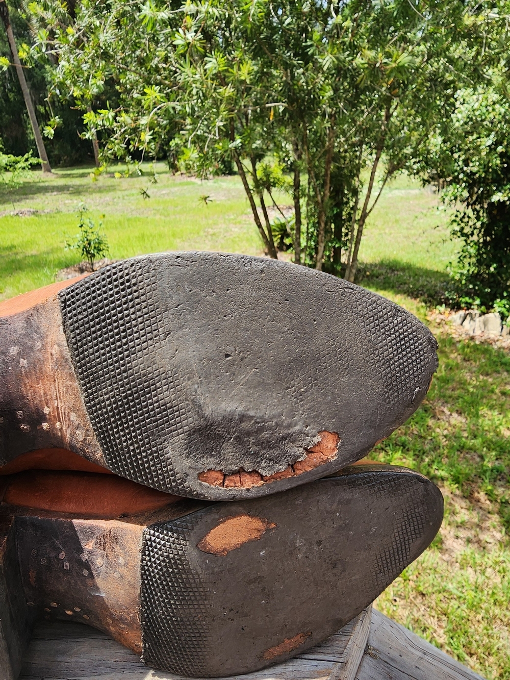 Women's Tan Leather Western Heeled Boots  Size 6-7. - Picture 9 of 16